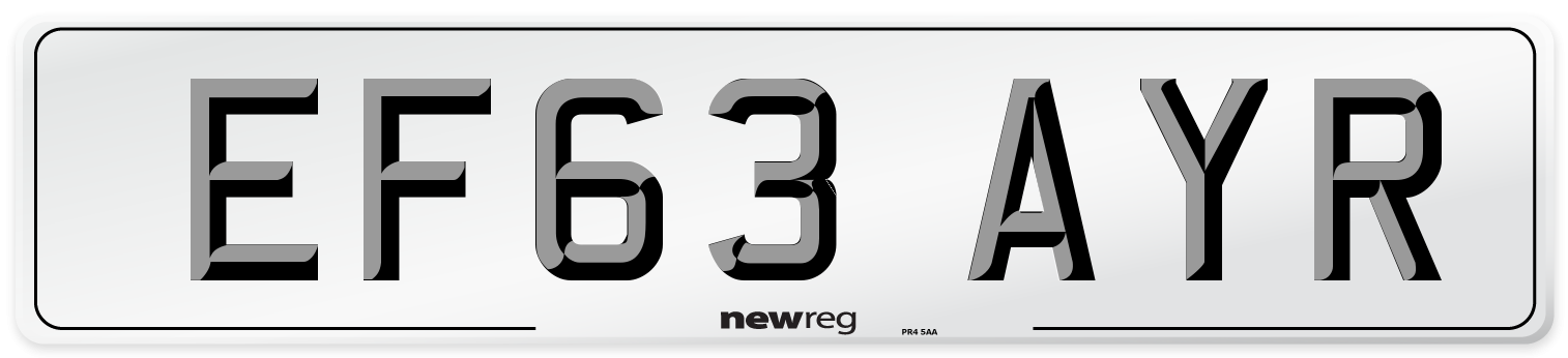 EF63 AYR Number Plate from New Reg